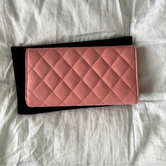 CHANEL NWT Long Gusset Flap Wallet Leather Gold CC Logo  with Box - Picture 8 of 11